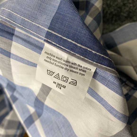 Kenneth Cole | Oeko-Tex Men's New Navy Long Sleeve Button Down Dress Shirt 32 33 - Picture 13 of 14